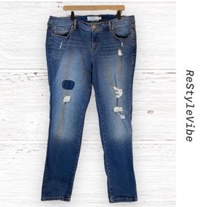 TORRID Women’s Plus Size 20R 20 Denim Jeans Skinny Stretch Destructed Mid Rise